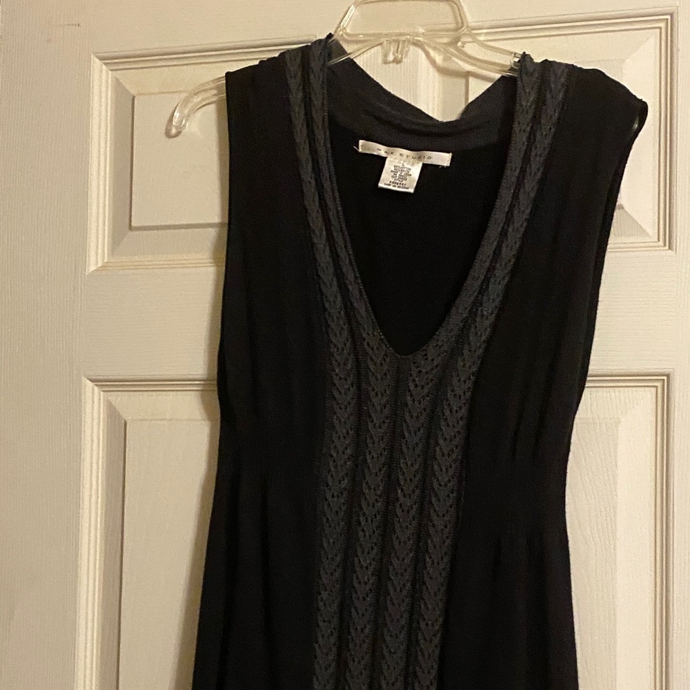 Max Studio Black and Gray Knit Dress